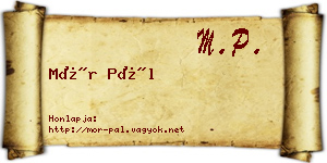 Mór Pál névjegykártya